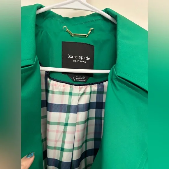 Kate Spade Vibrant Green Trench Coat - Picture 2 of 7